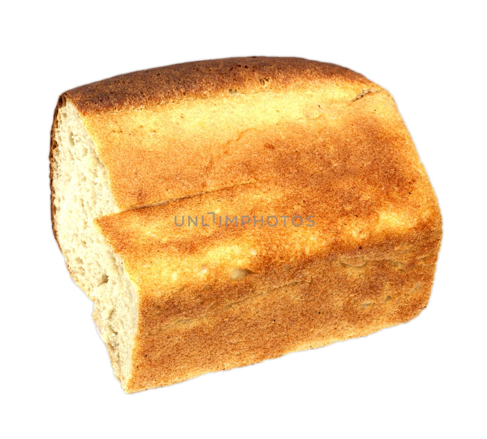 White bread loaf isolated on white background 