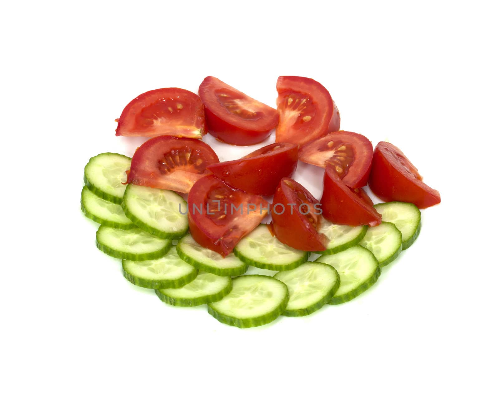 tomatoes with cucumber