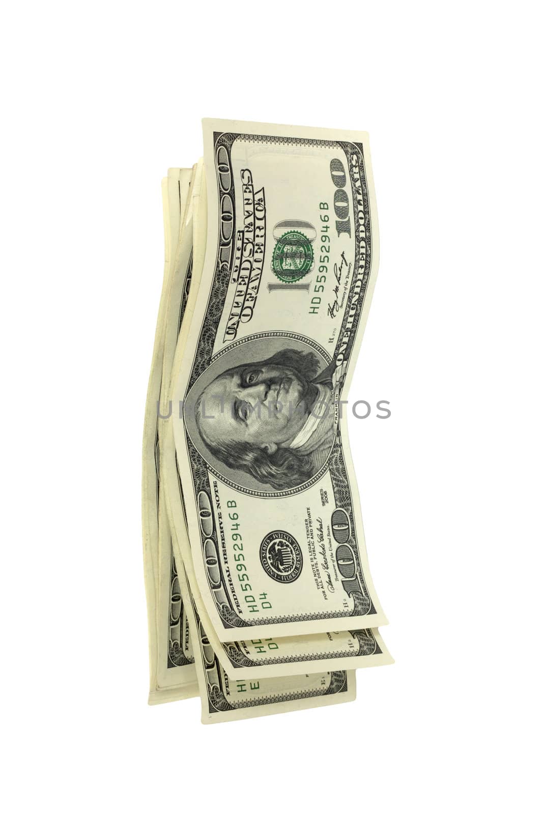 stack of money isolated on white 