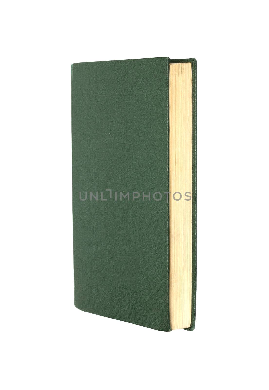 Green books on white background isolated  by schankz
