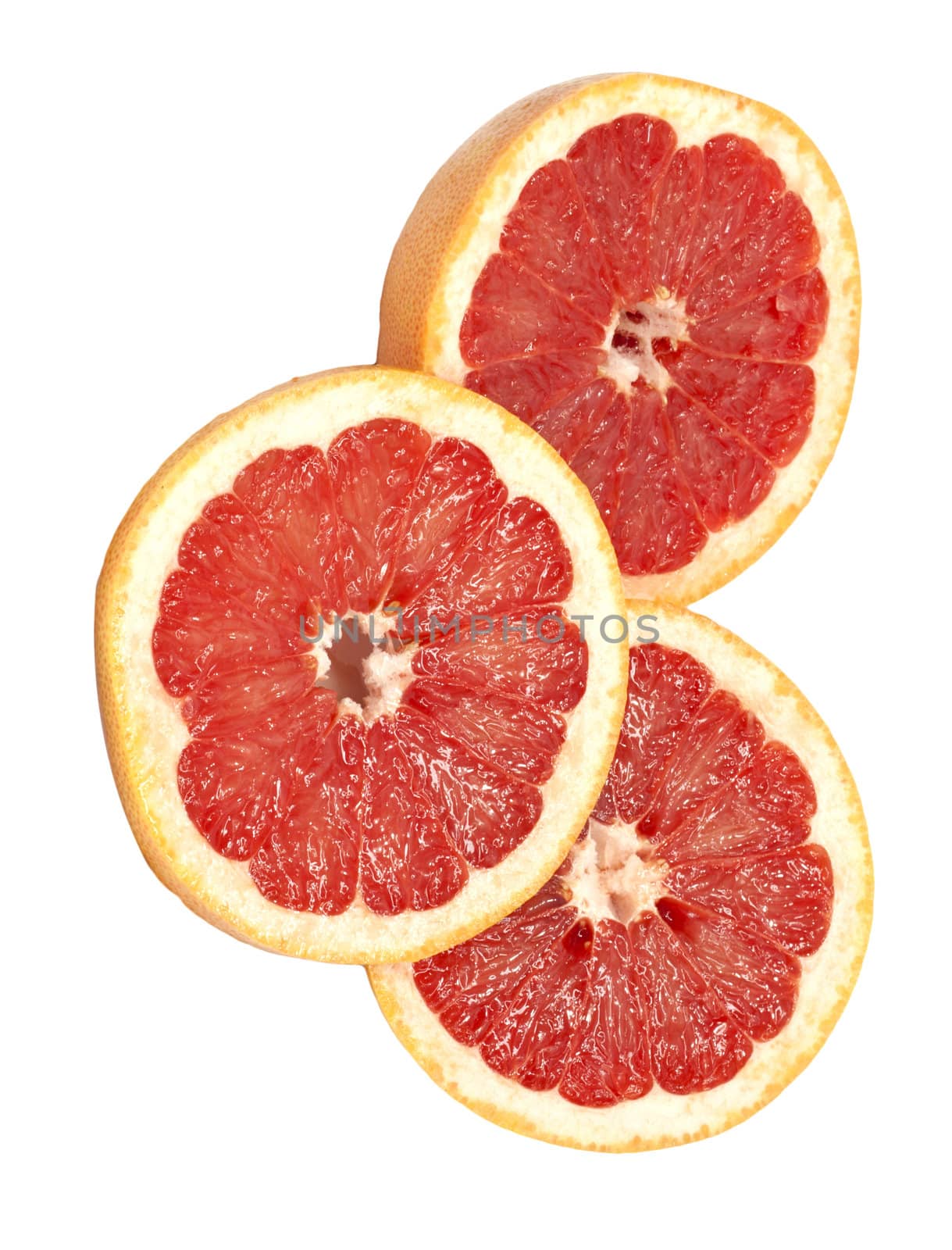 Ripe grapefruit on a white background 