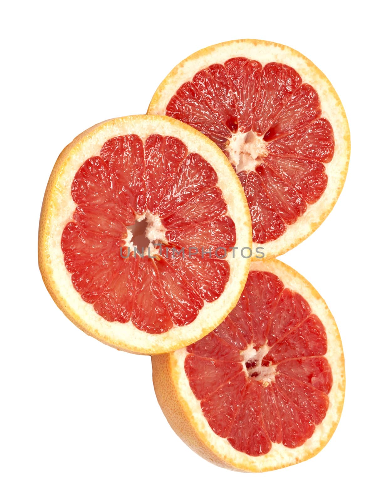 Ripe grapefruit on a white background 