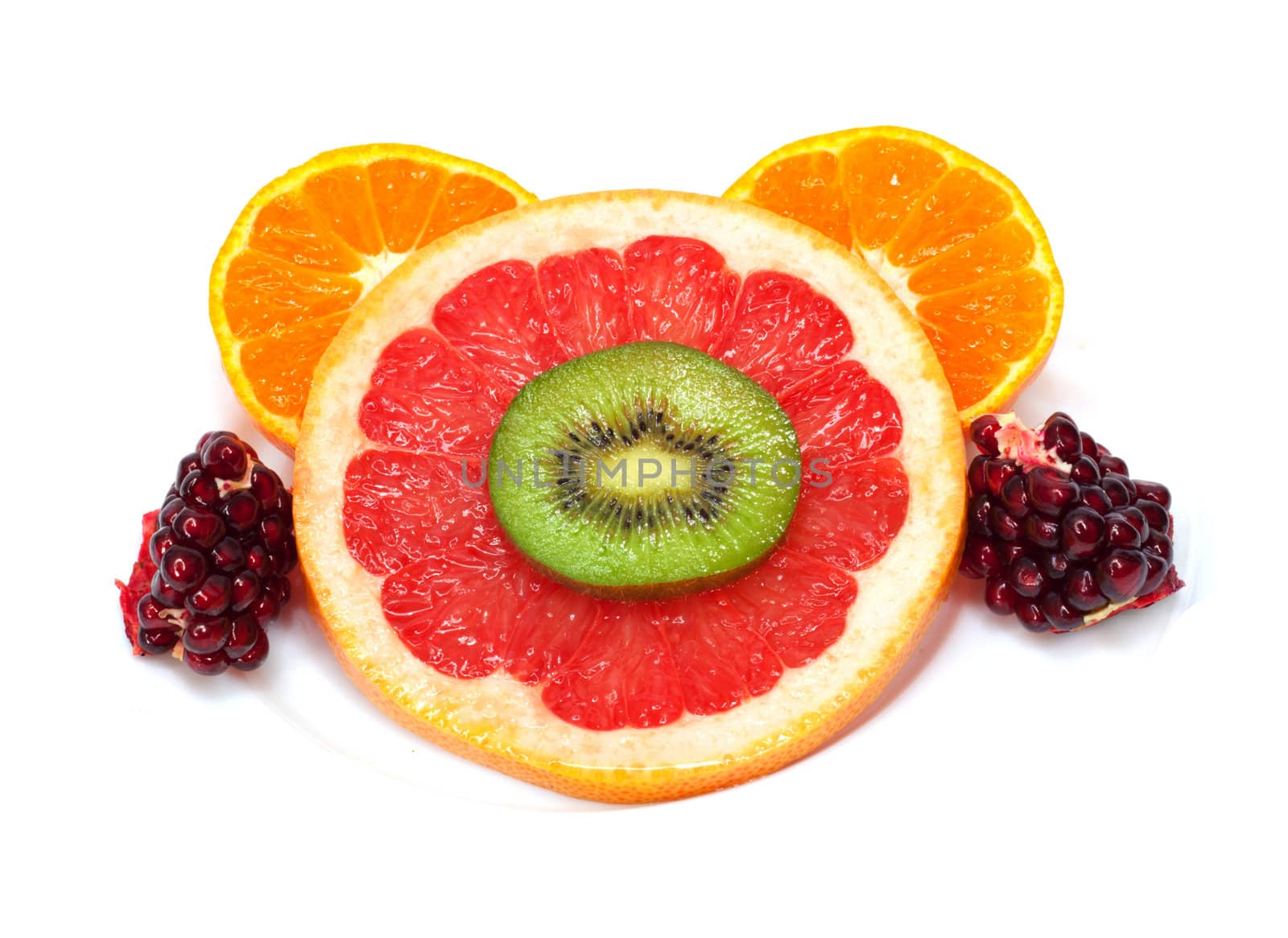 collection of fruits isolated on white 