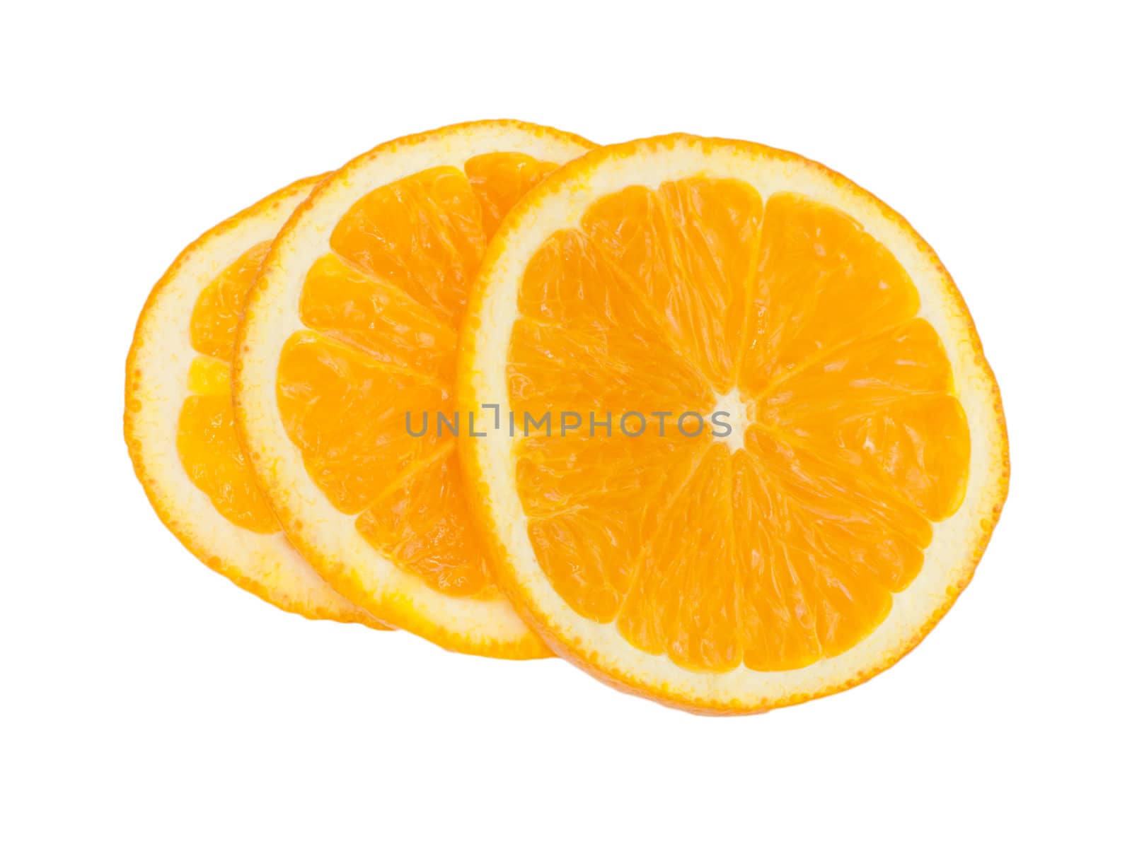 Slice of orange. isolated on white. 