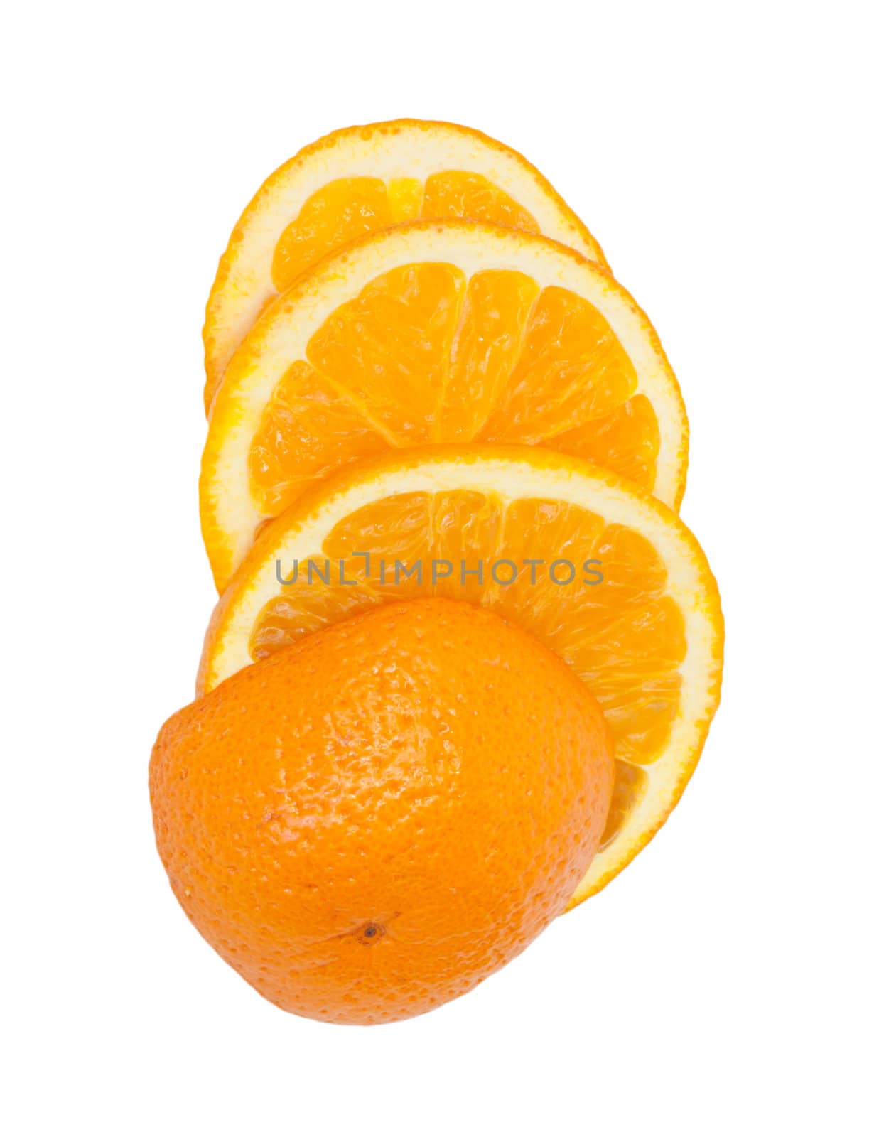 Slice of orange. isolated on white. 