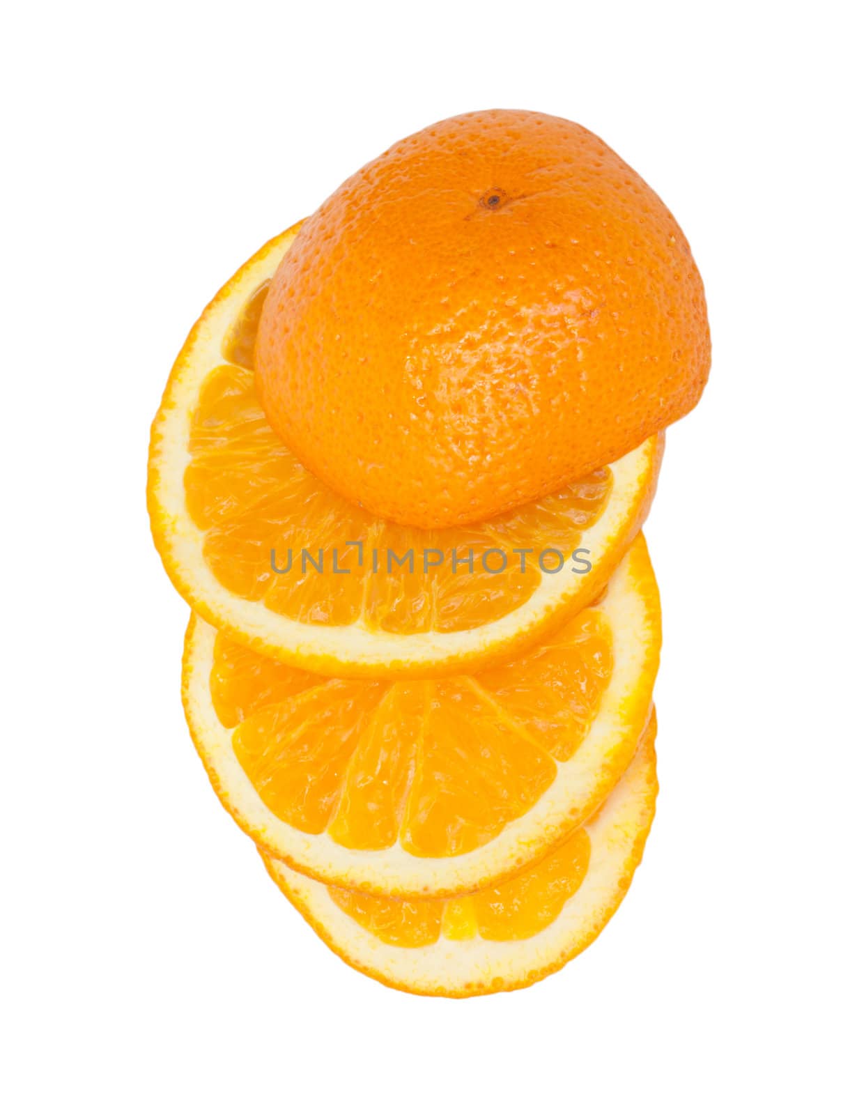 Slice of orange. isolated on white. 