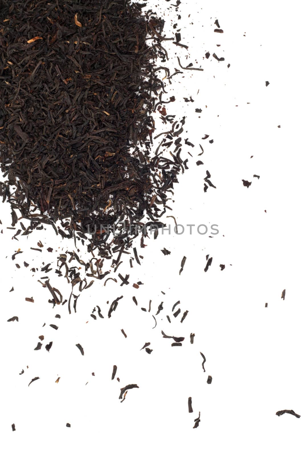 black tea on a white background 