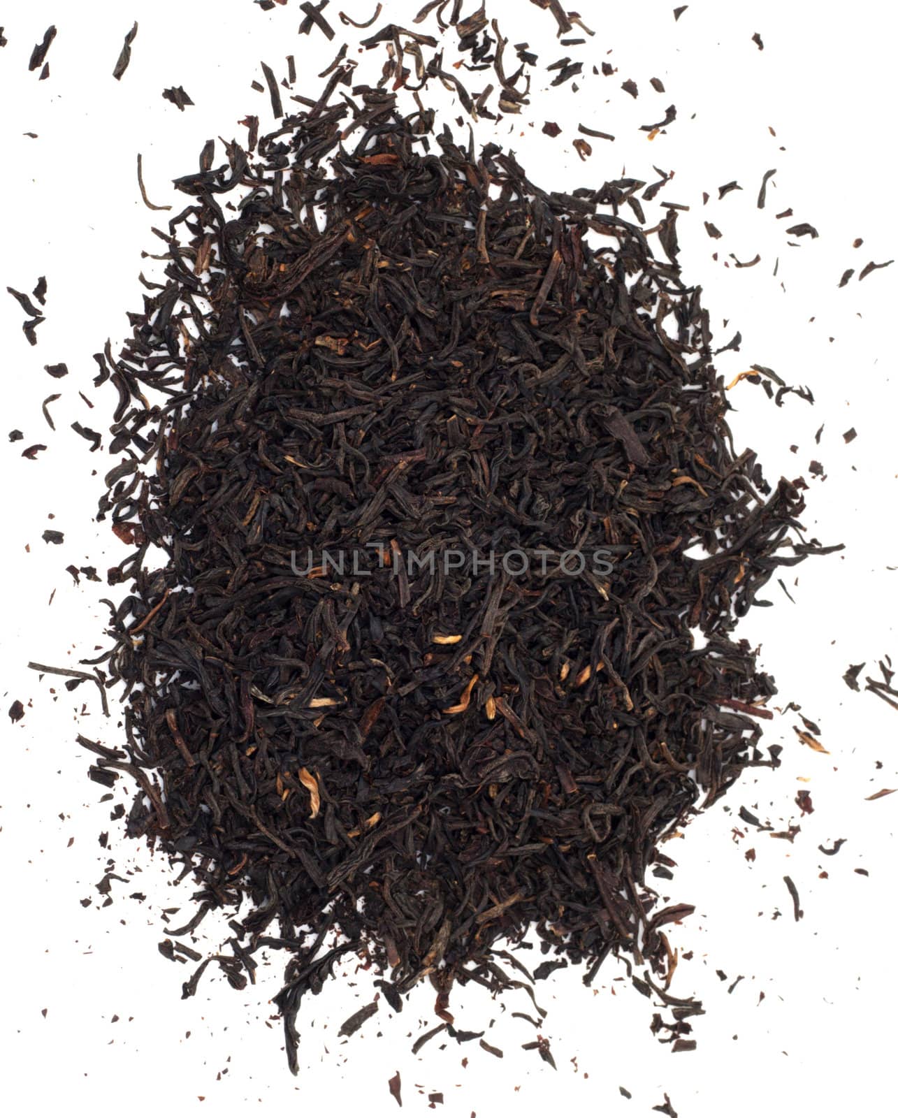 black tea on a white background 
