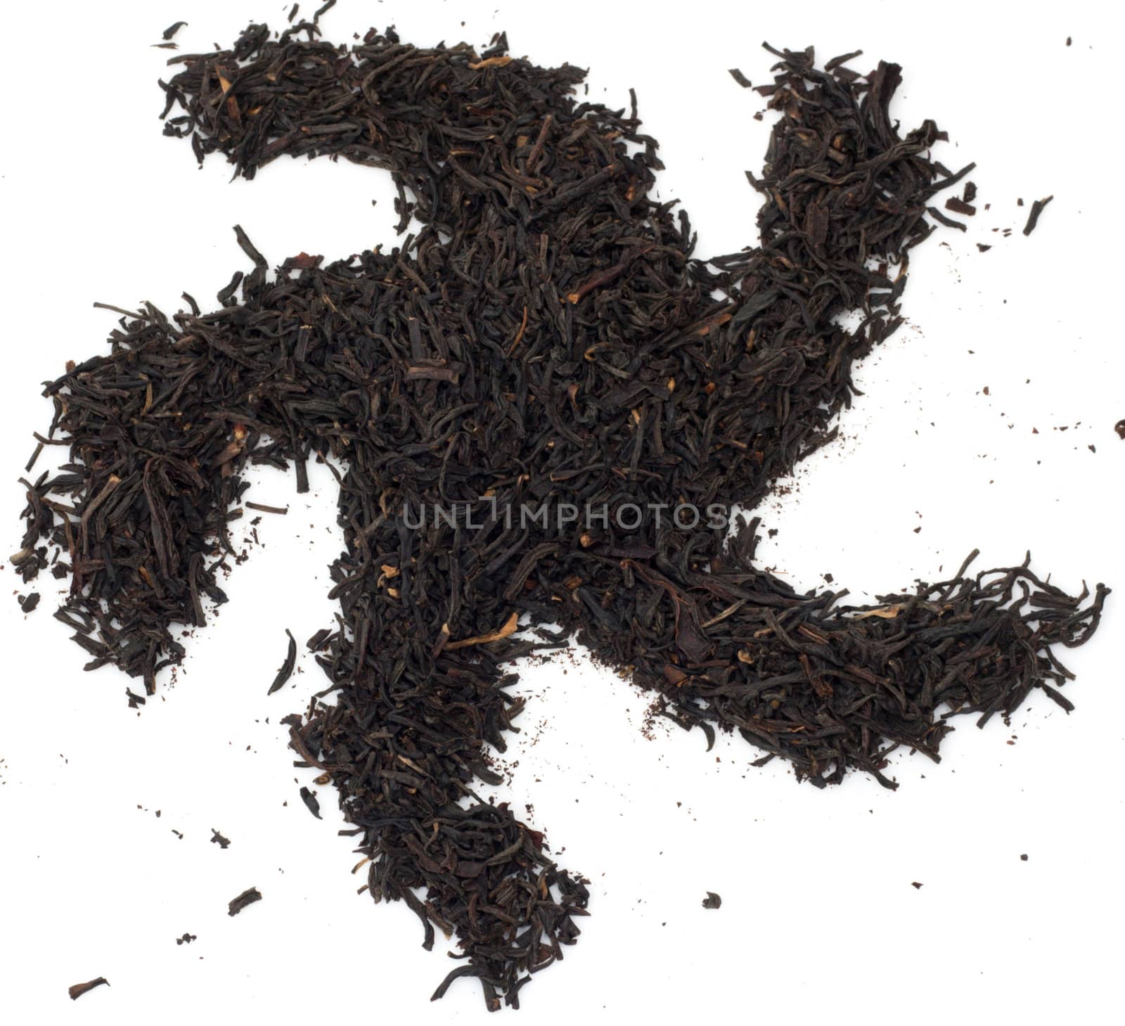 black tea on a white background 