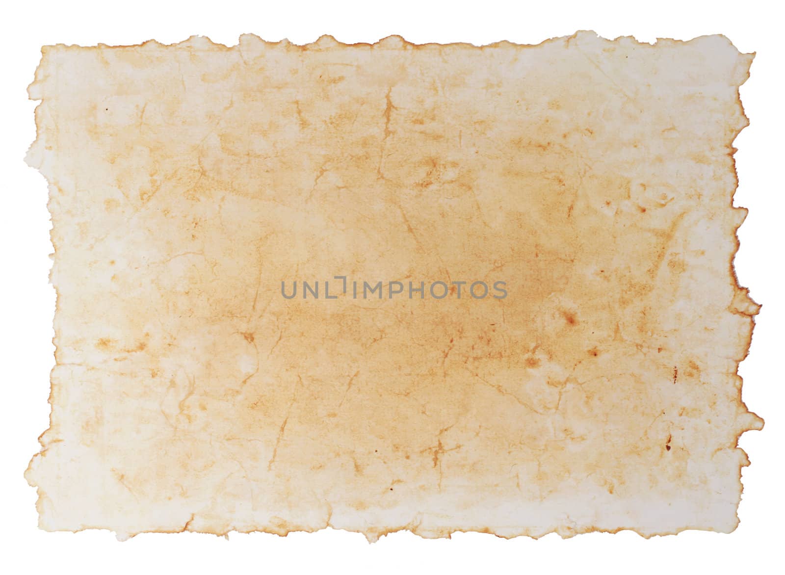 Old paper isolated on white background