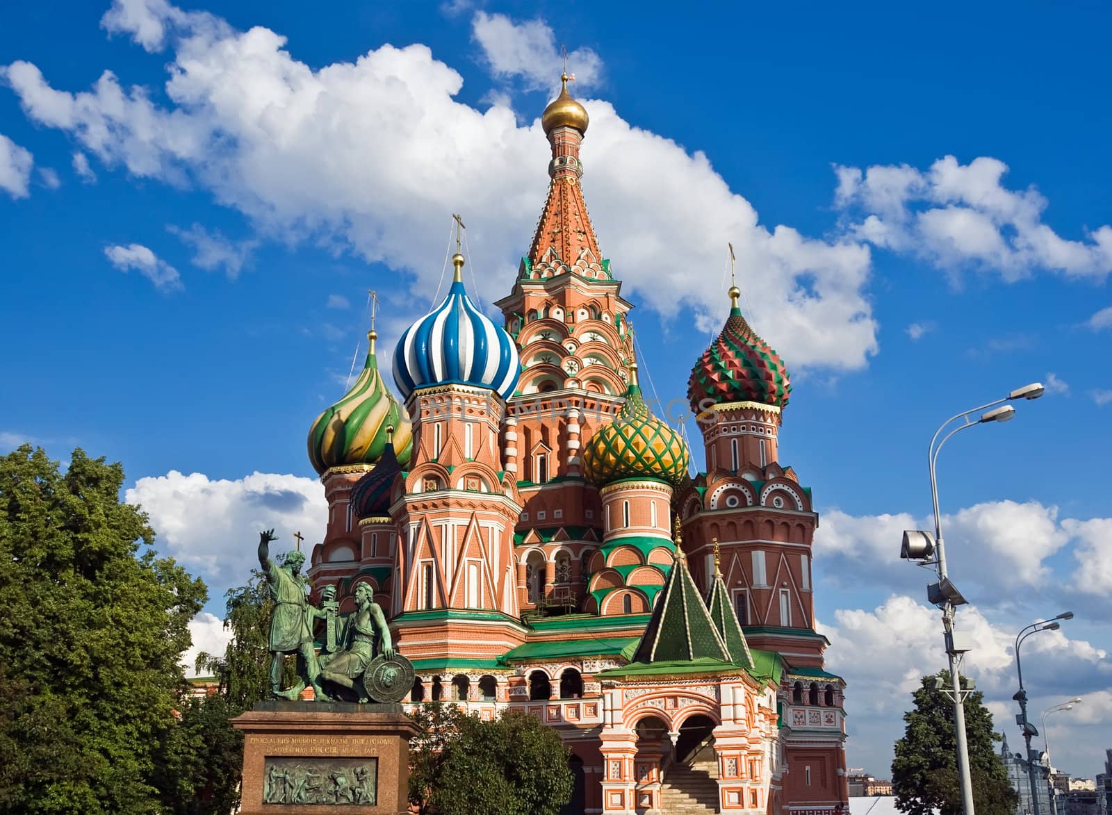 St. Basil Cathedral and Pozharsky And Minin Monument, Moscow, Red Square