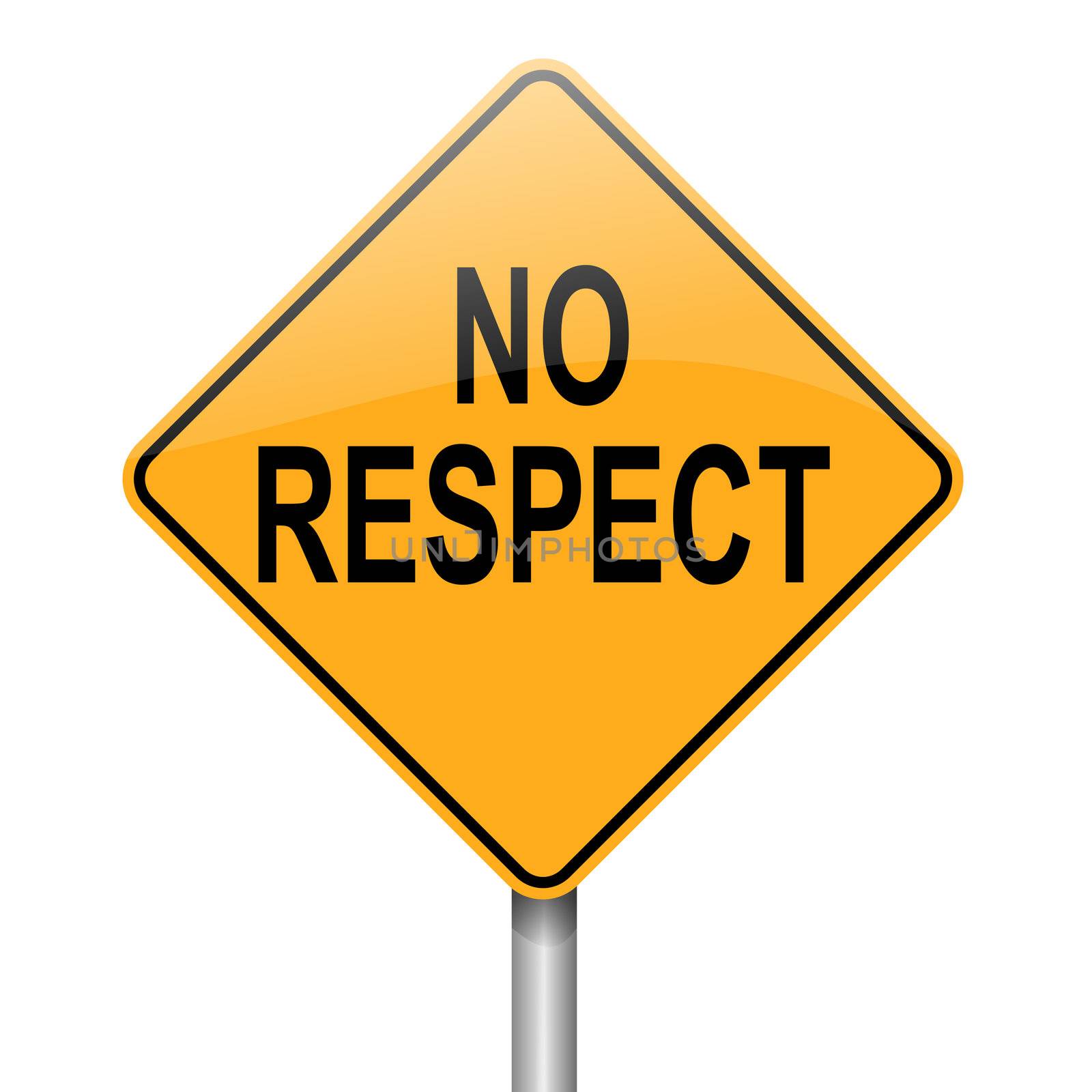 Illustration depicting a roadsign with a respect concept. White background.