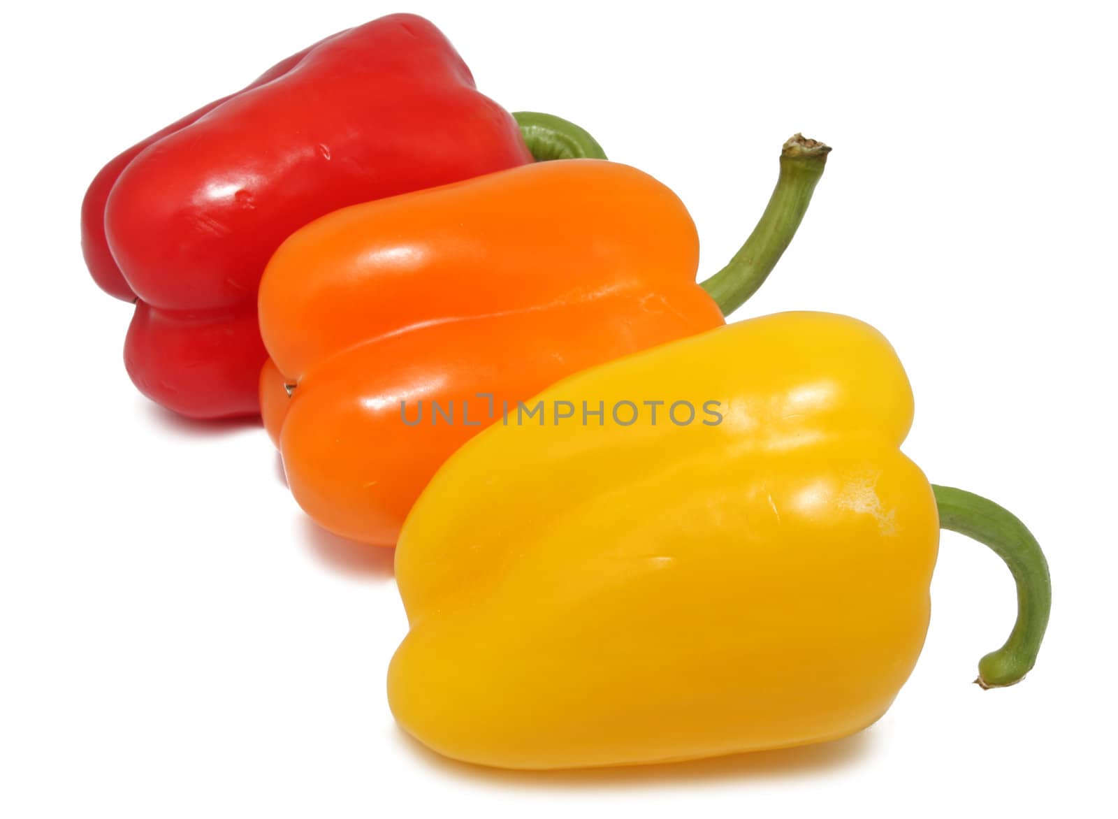 Bell peppers isolated on the white background