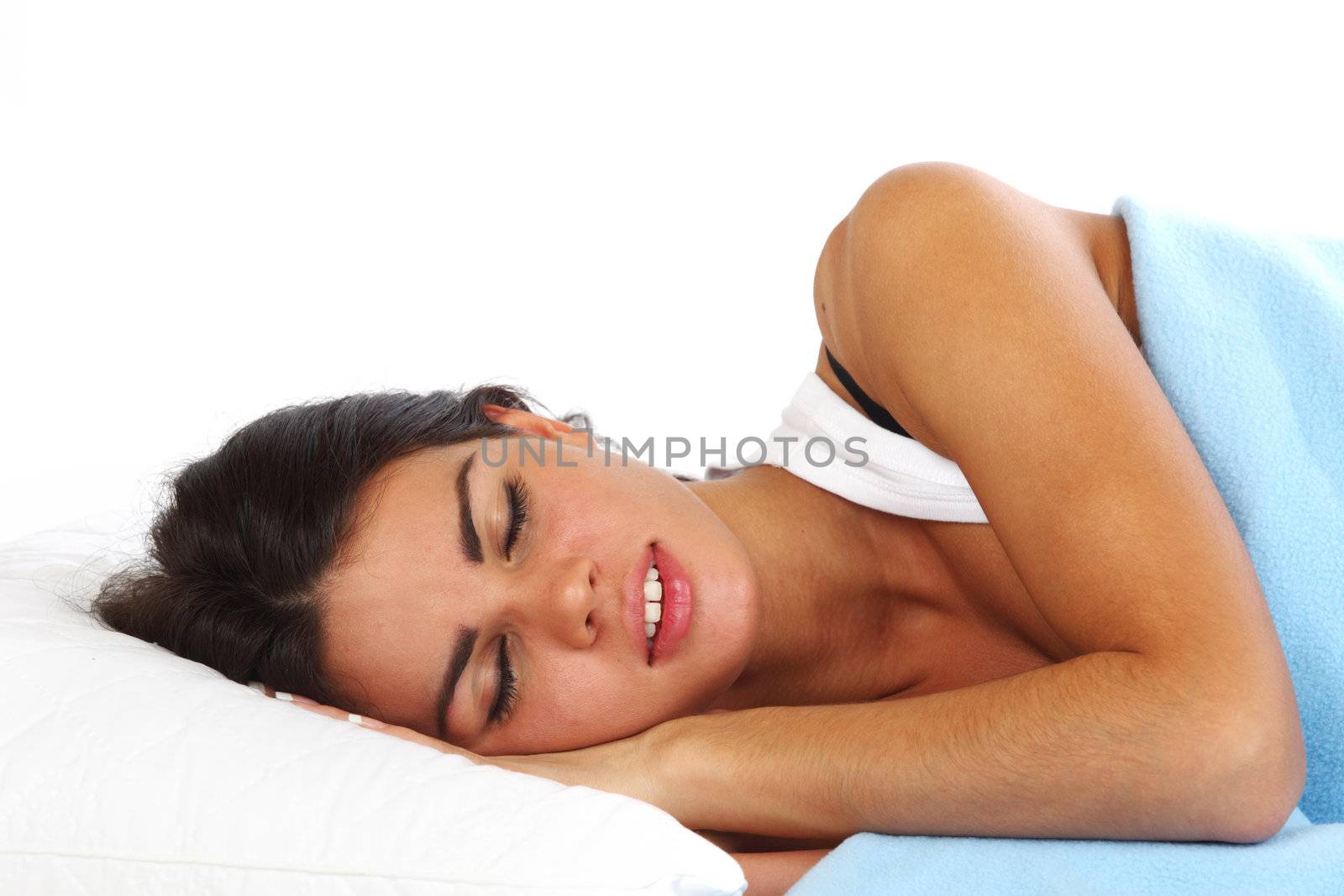 beauty woman sleep on the pillow