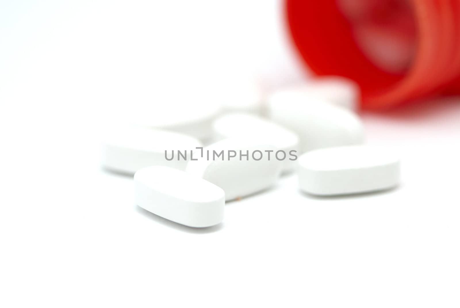 Pills on a white background