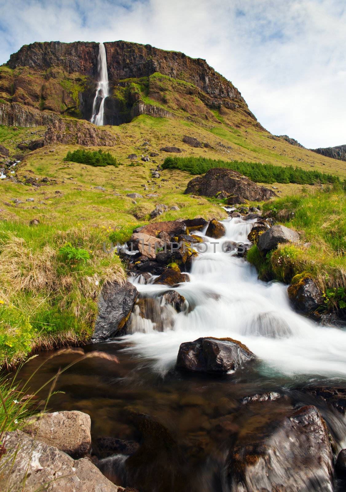 Beautiful Icelandic waterfall. It is located on the West of the island.