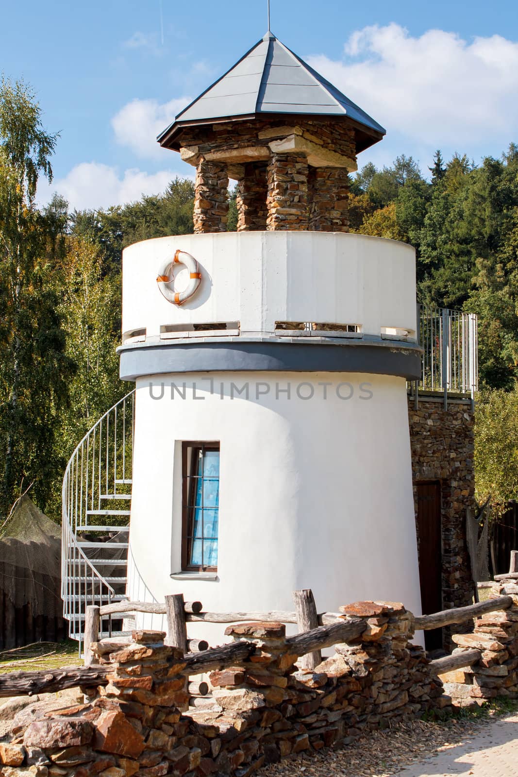 small lighthouse for childs play in park