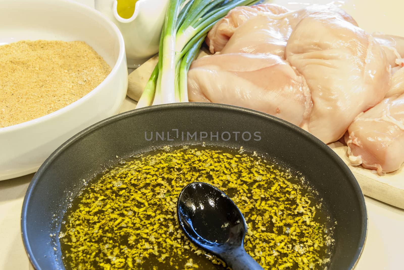 Ingredients for the preparation of breaded fried chicken
