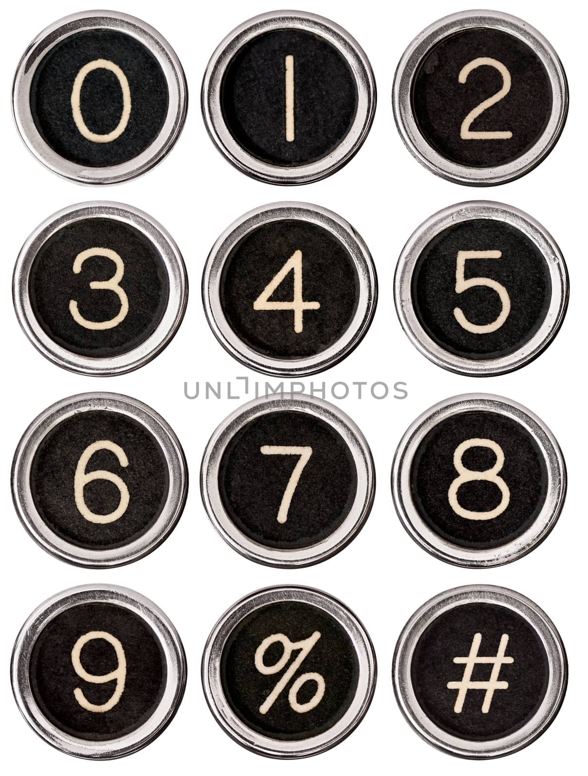 Vintage Typewriter Number Keys by Em3
