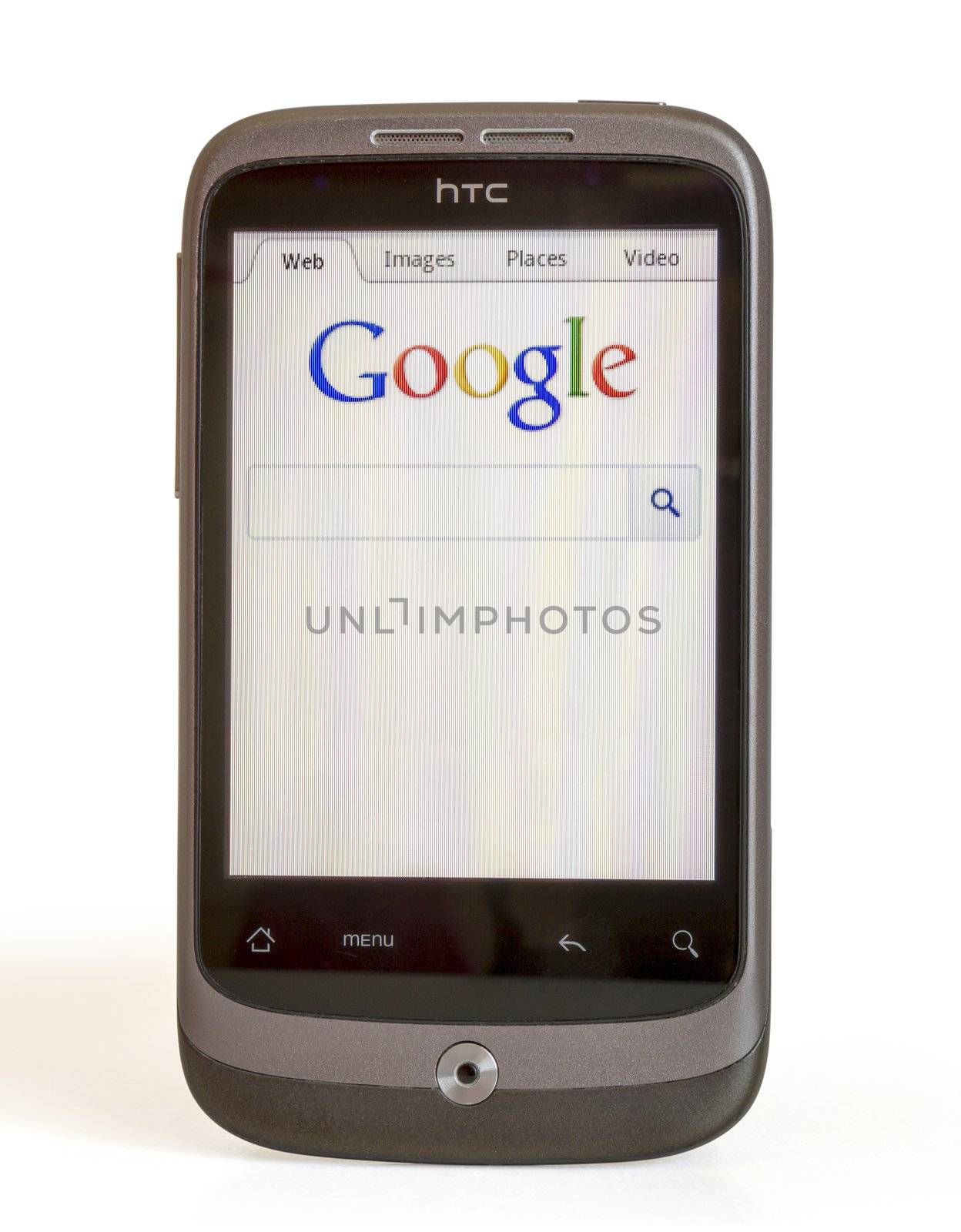 HTC SHOWING HOME PAGE GOOGLE