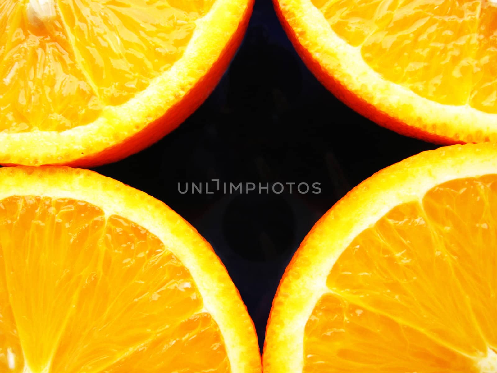 image of background with four fractions of orange