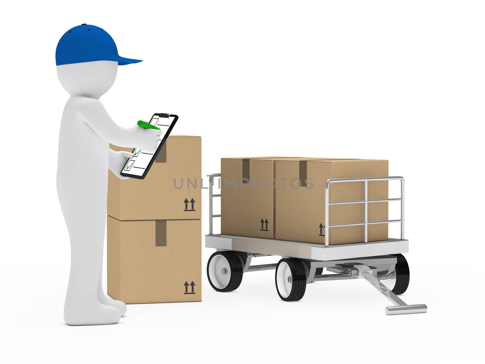 courier figure trolley make signs package cecklist