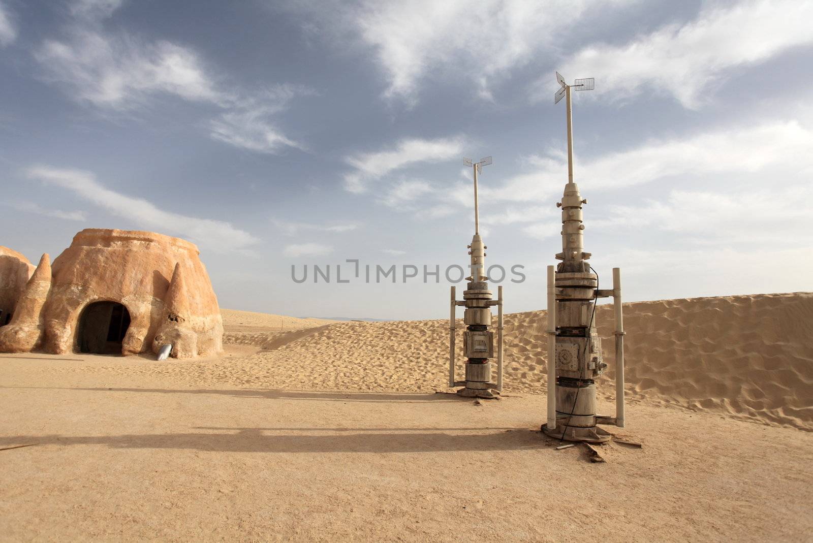 The scenery for the movie "Star Wars" the Sahara Desert, Tunisia