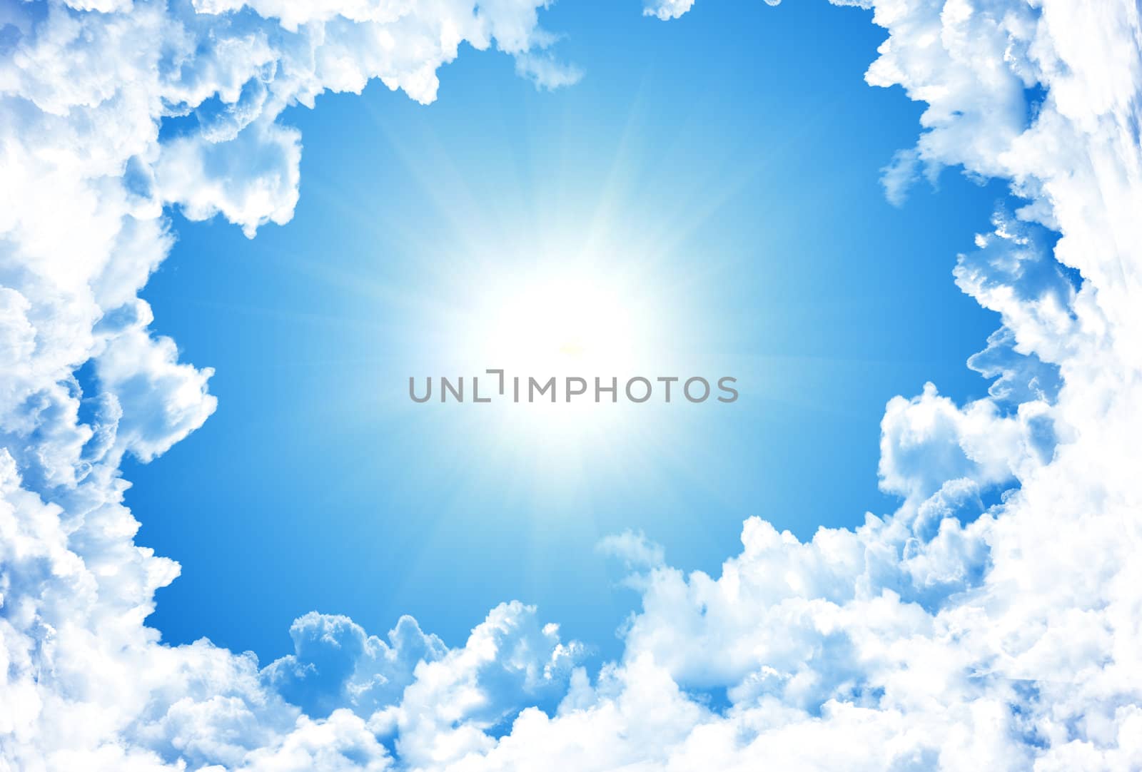 Sun in bright blue sky