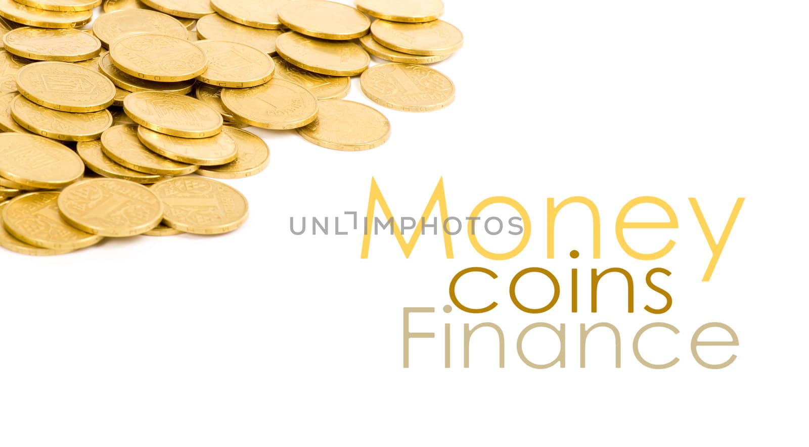golden coins isolated on white