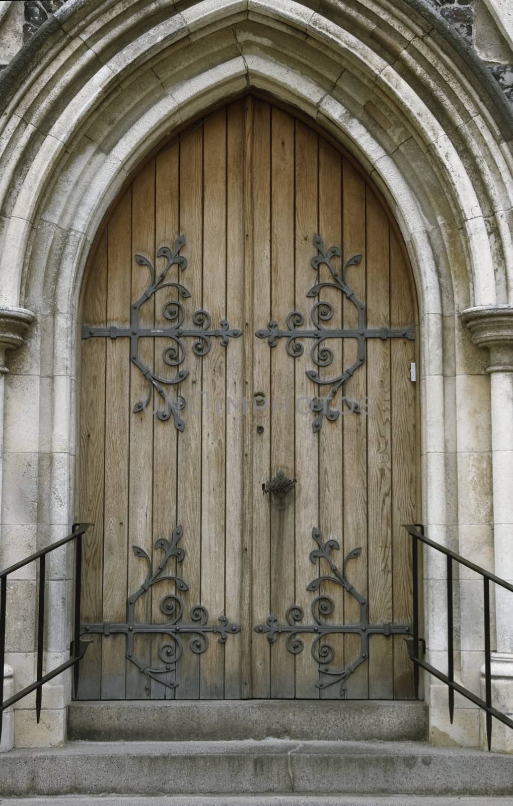 Old wooden gate of a medieval house