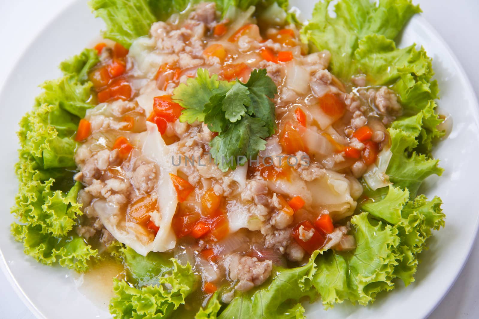 (Wide Noodles in a Creamy gravy Sauce), Thai style food