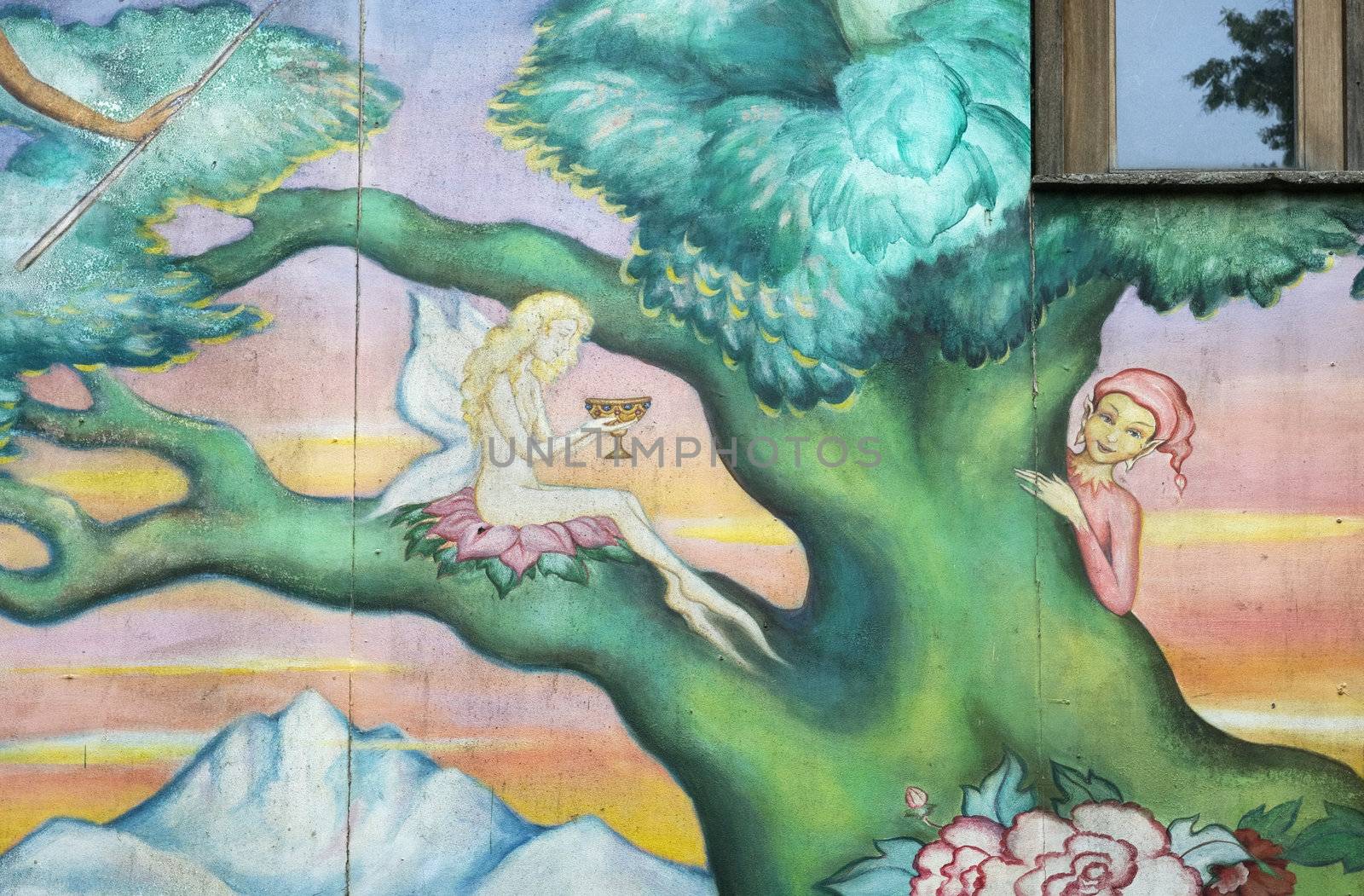 Fantasy graffiti in Christiania, freetown in Copengagen