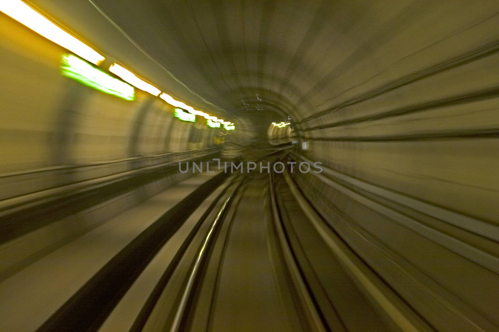 View from windscreen of Copenhagen subway train
