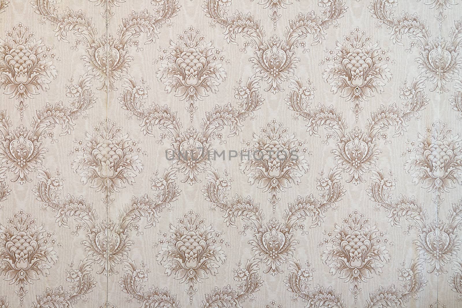 Old beige wallpaper for texture or background