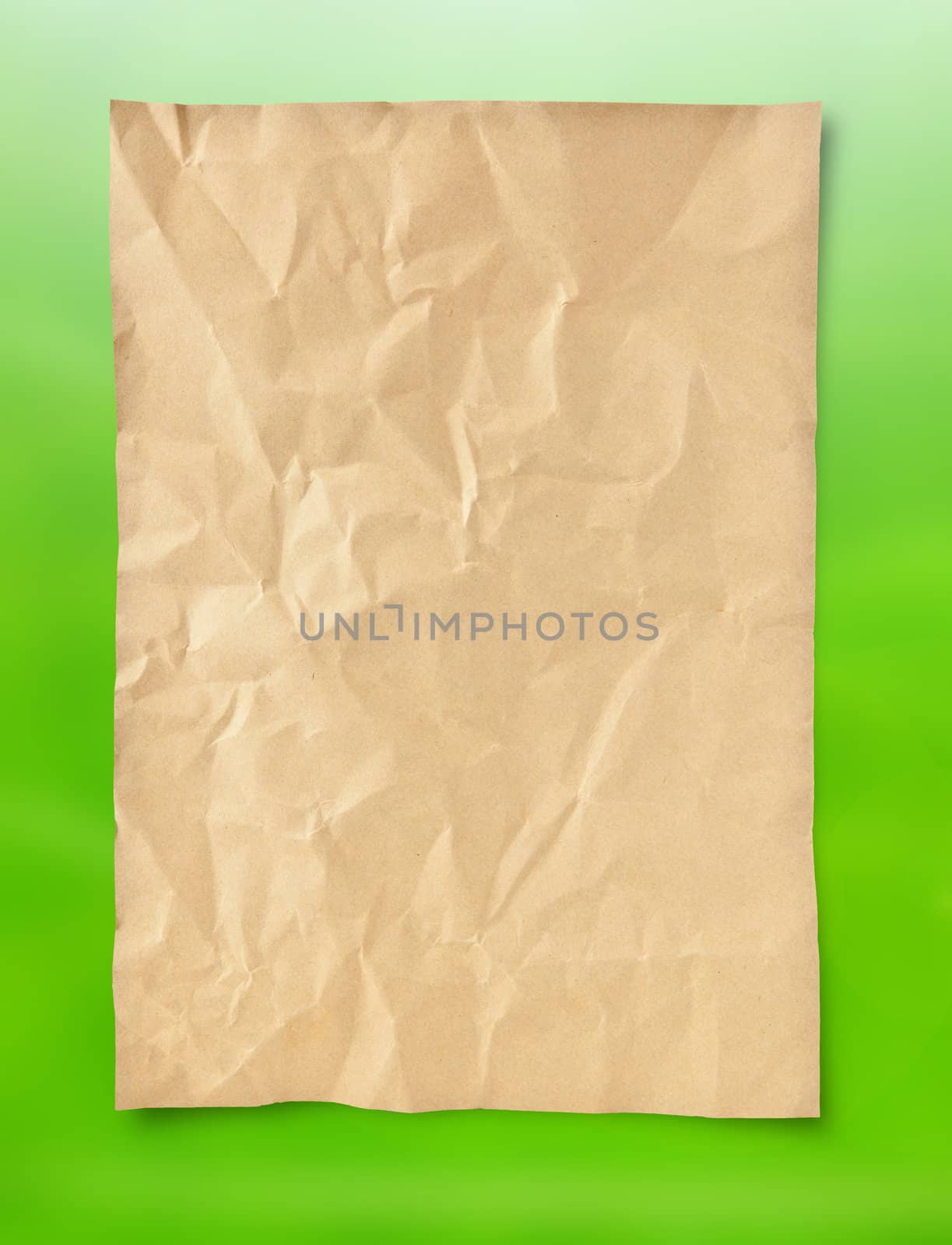 Old grunge paper on green nature background