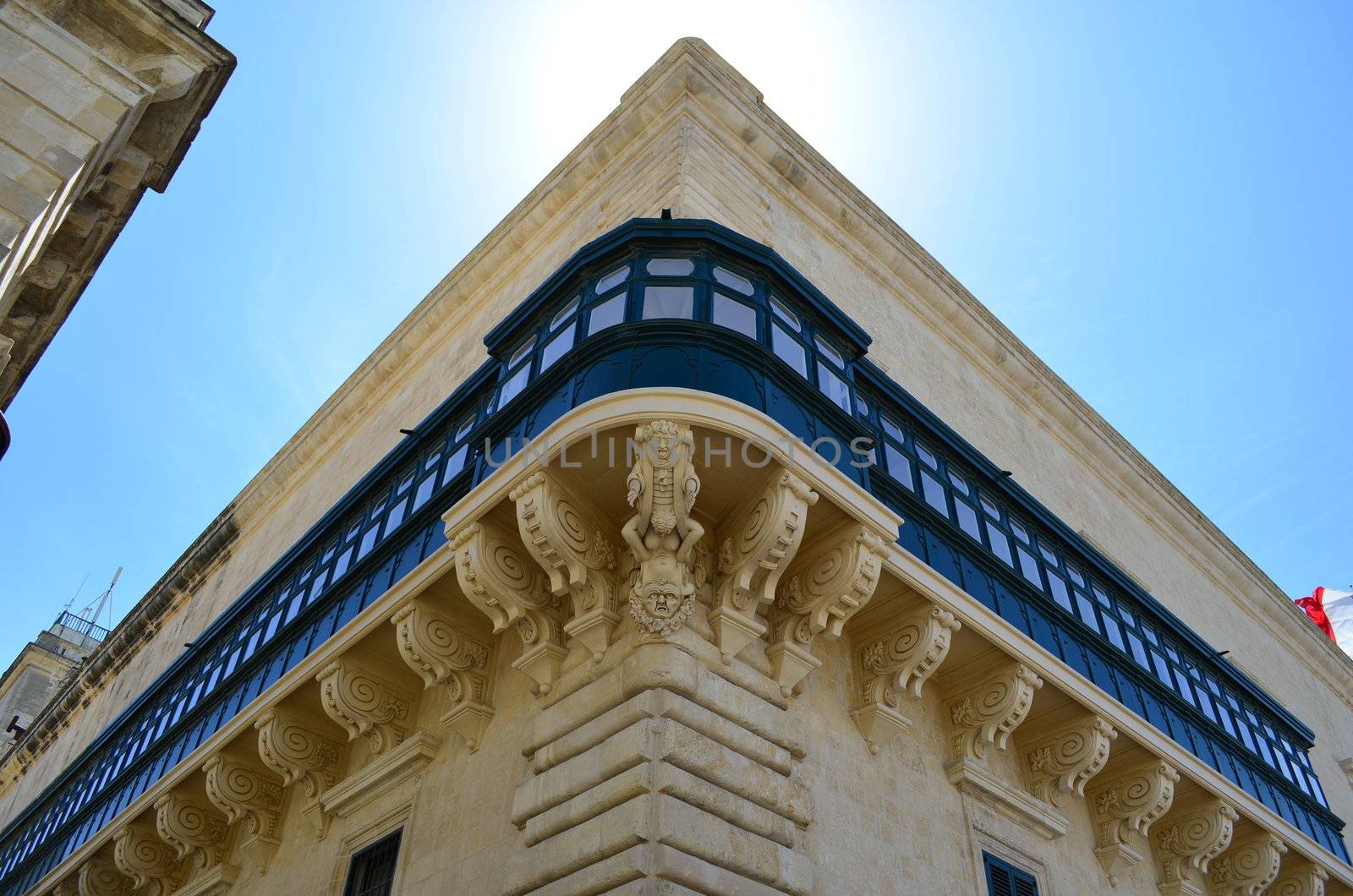 Balcony of the Grandmaster's Palace in the Maltese capital city Valletta