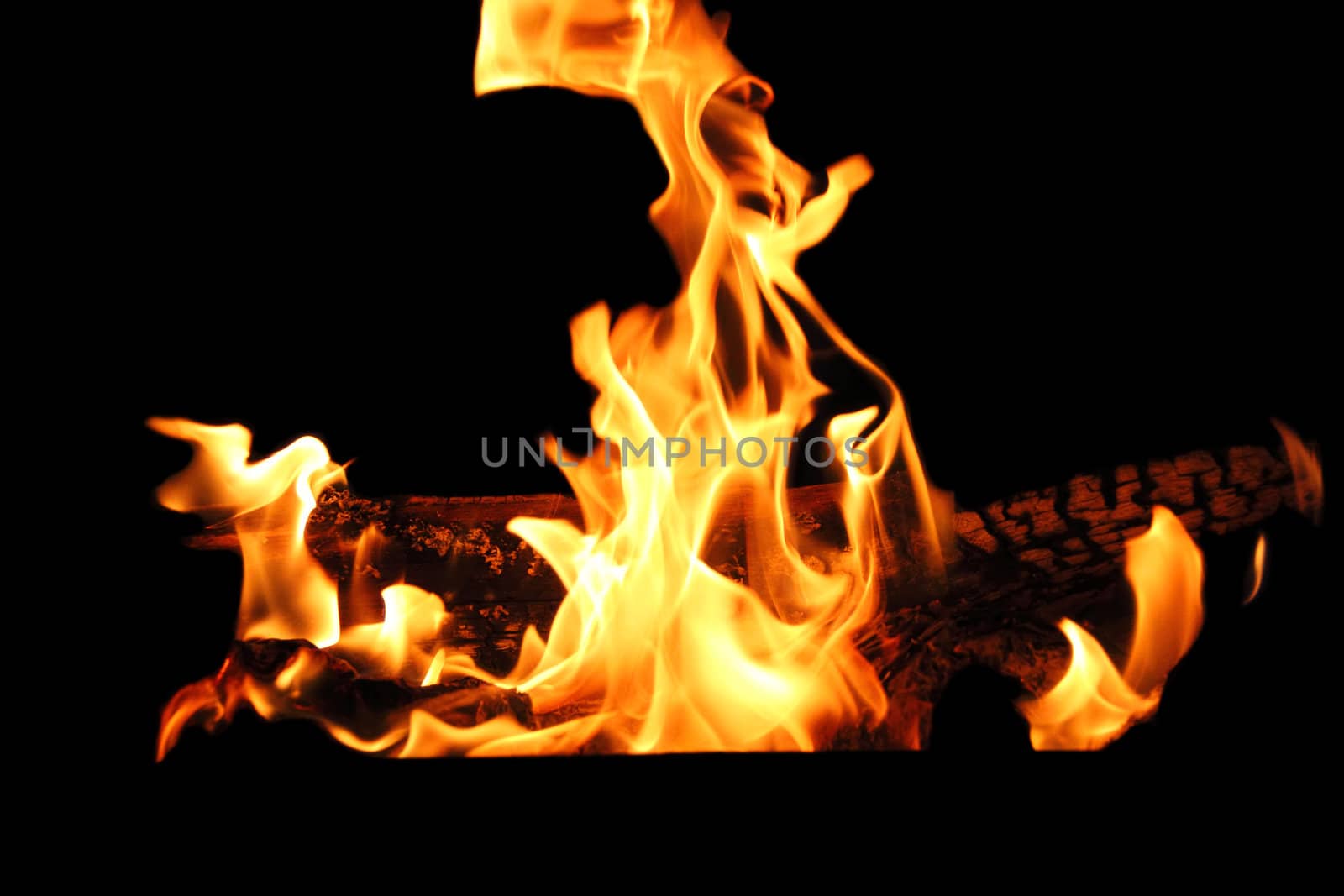 Image with red flame on the black background