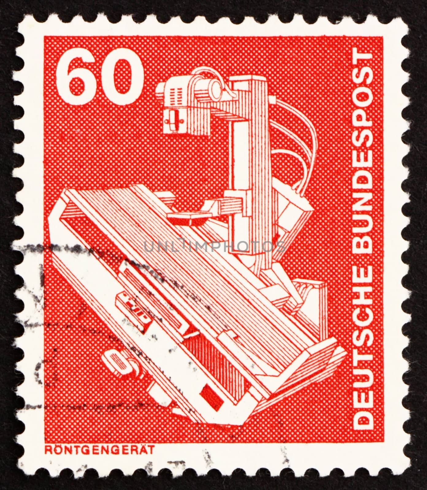 GERMANY - CIRCA 1978: a stamp printed in the Germany shows X-Ray Machine, circa 1978