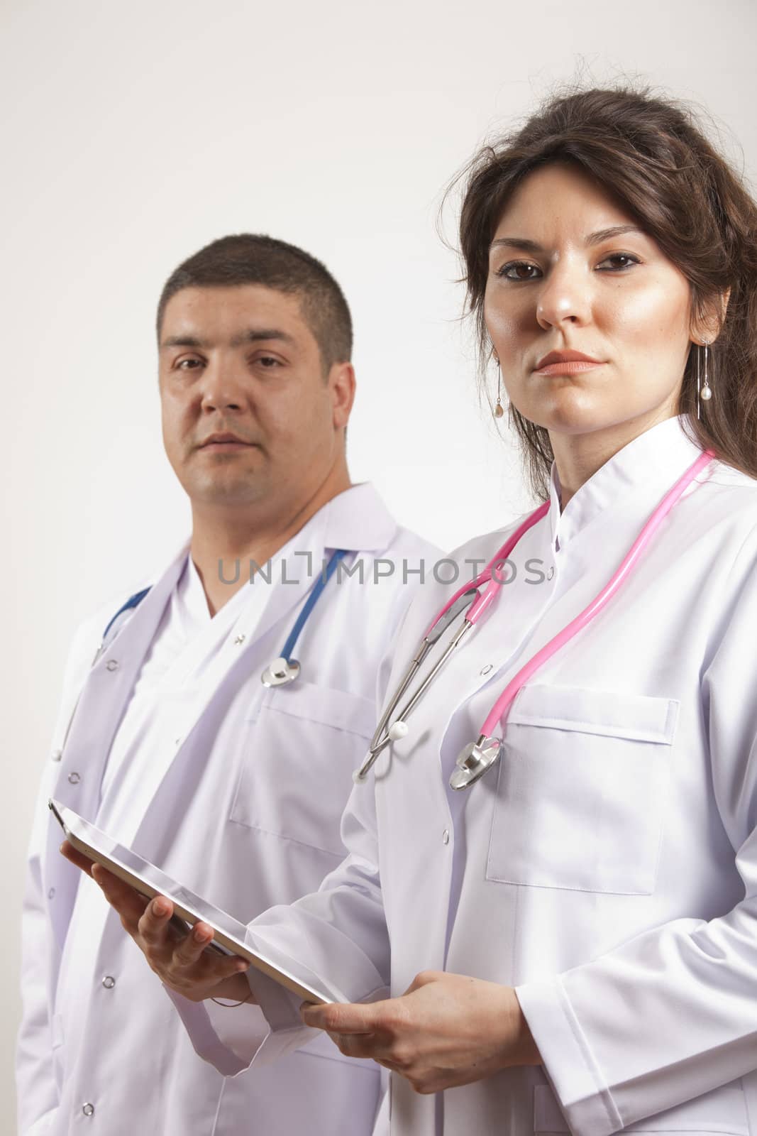 Medical doctors group. Isolated on white background.