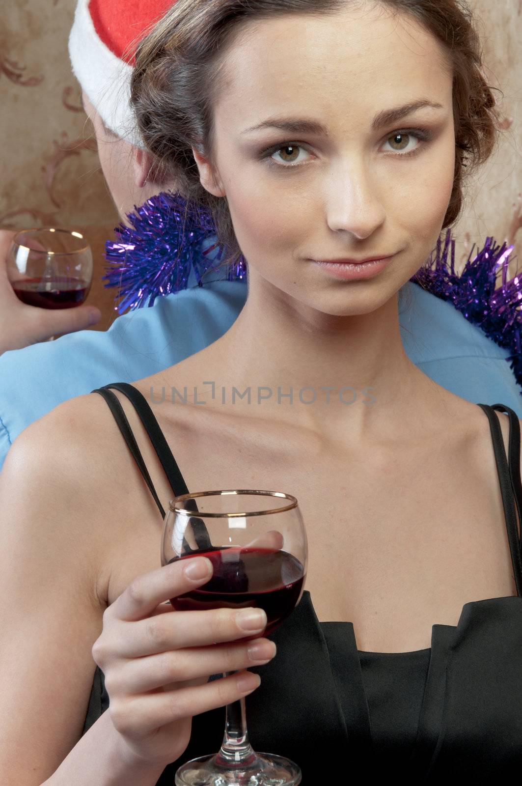 A pair of young and beautiful people are going through a fight on Christmas Eve