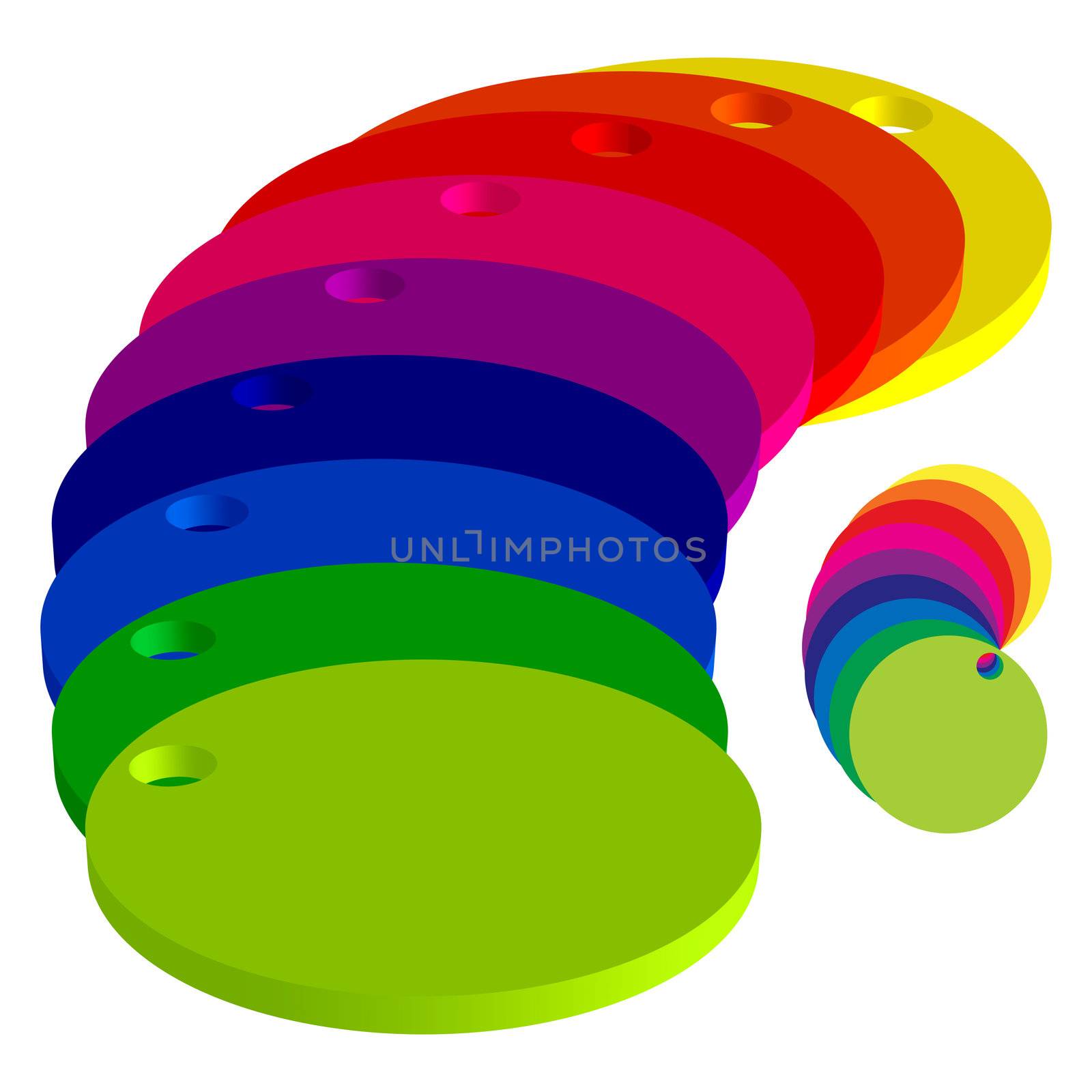 color circles against white background, abstract vector art illustration