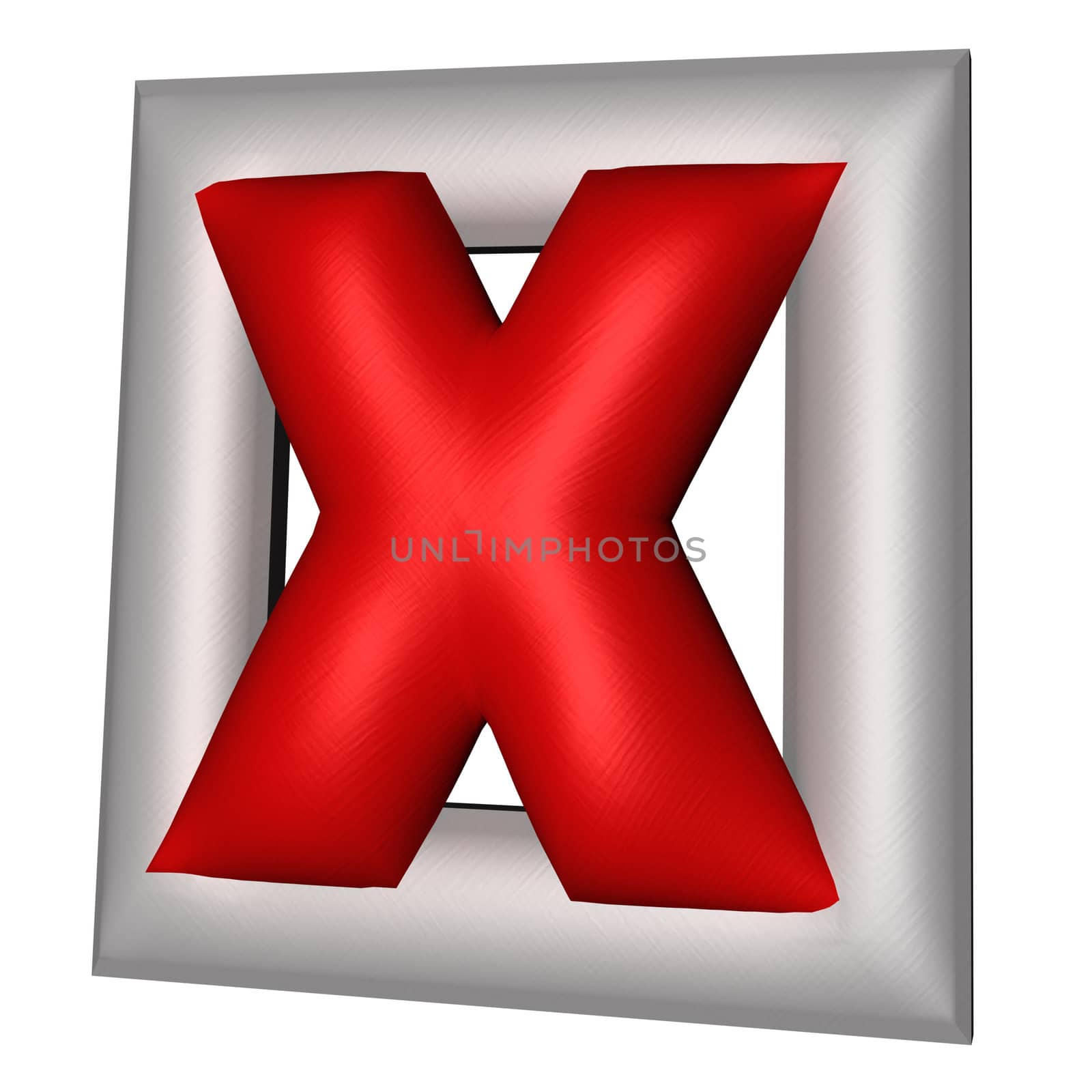 Red 3d symbol of cross mark on white background