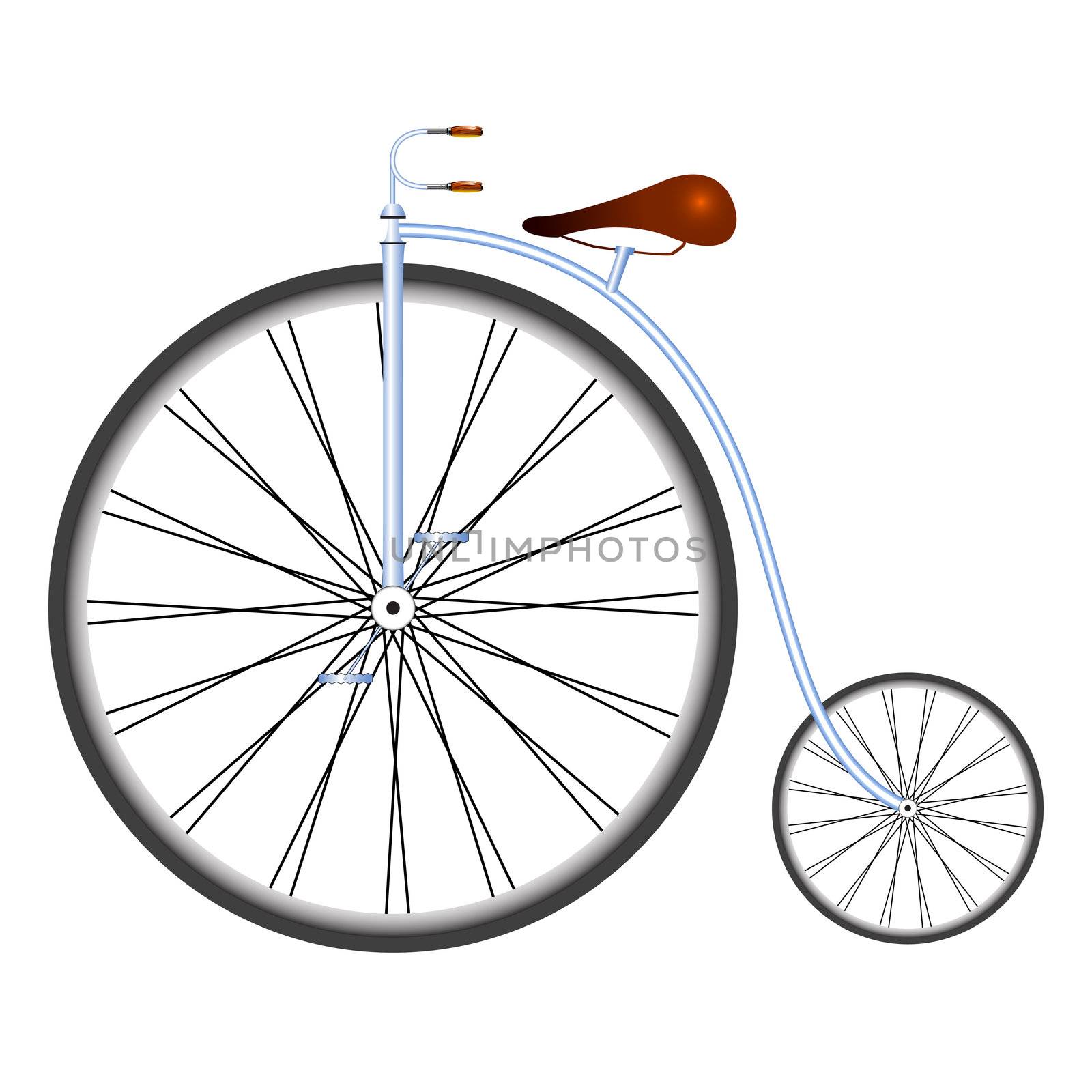 old bicycle against white background, abstract vector art illustration