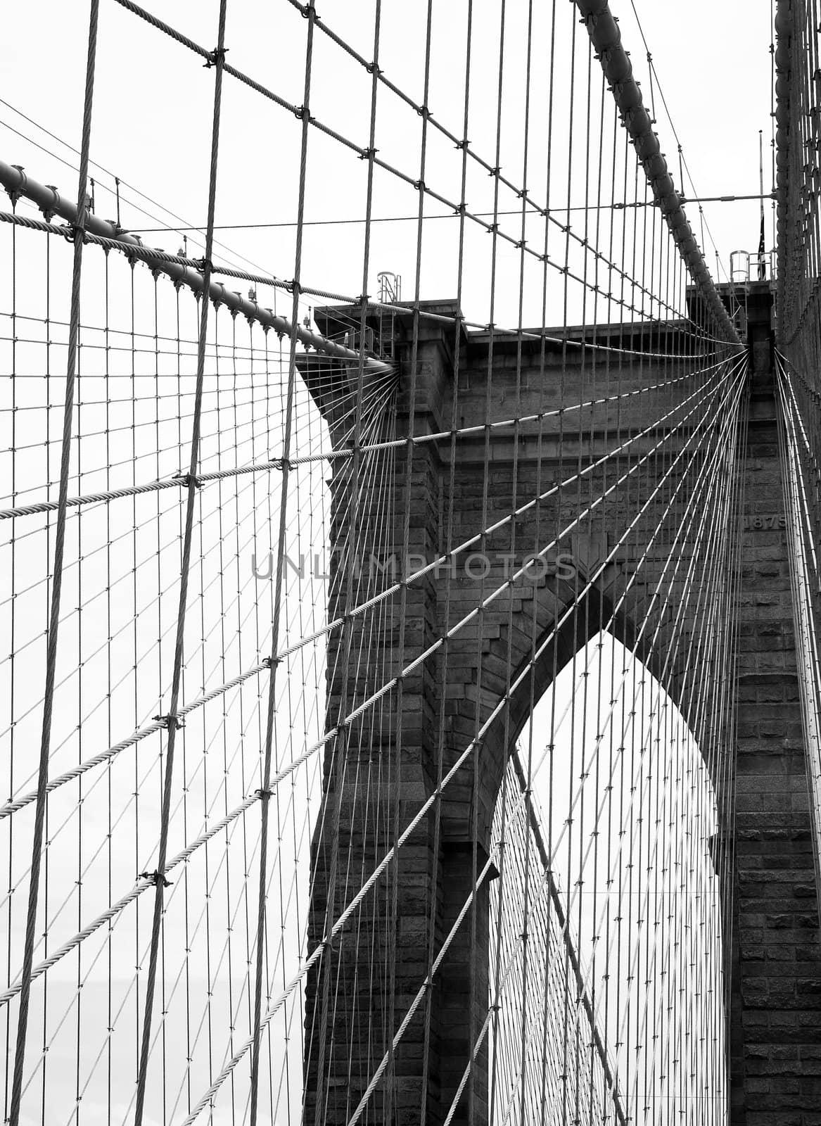 The Brooklyn Bridge is one of the oldest suspension bridges in the United States and connects Manhattan and Brooklyn.