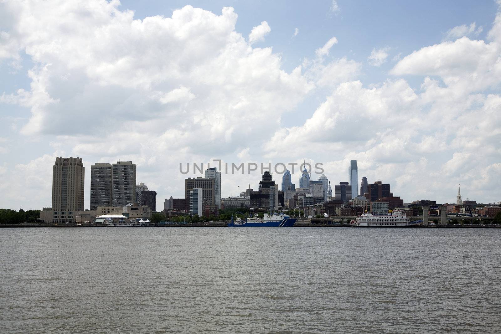 View of the Philadelphia skyline with some landmarks.