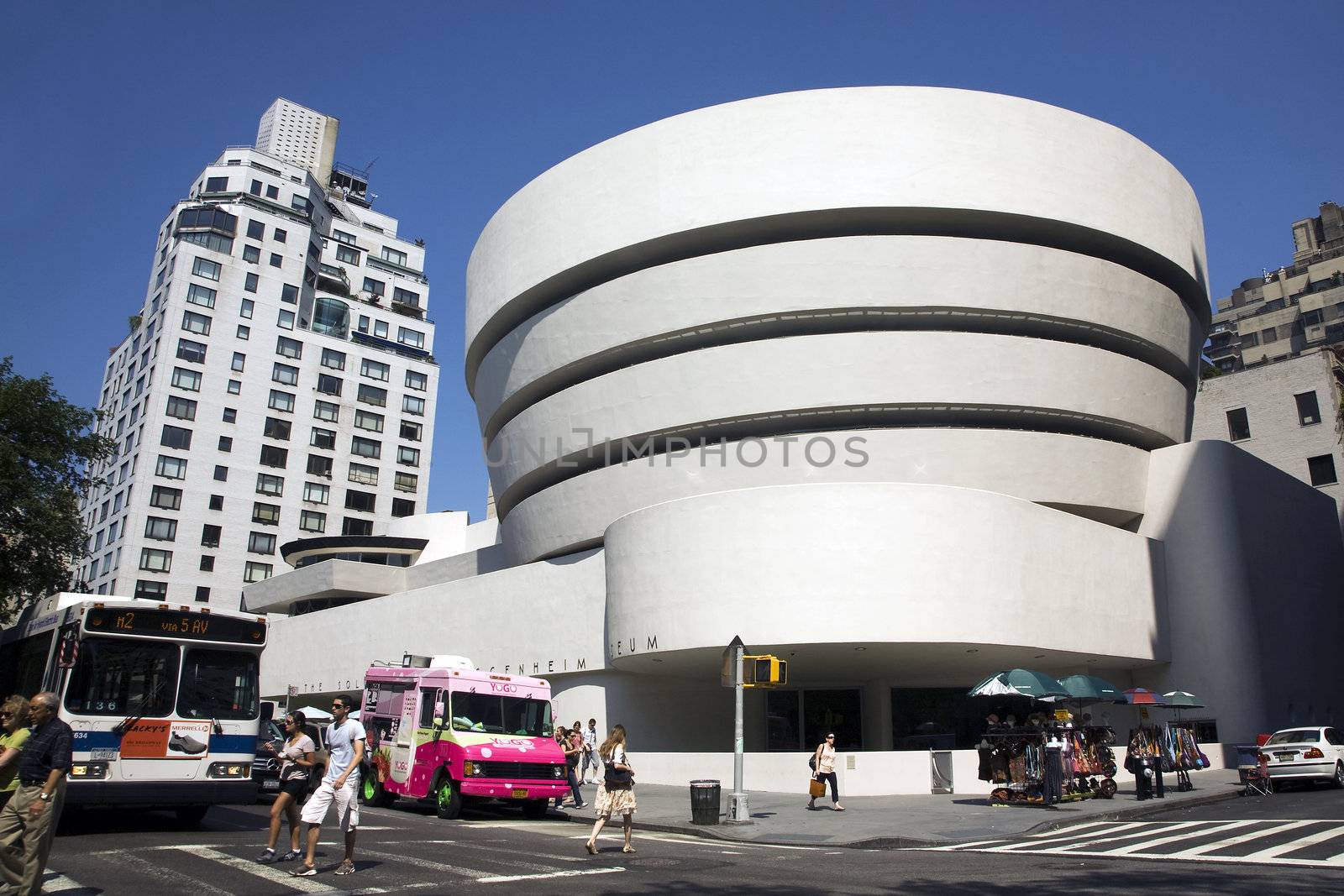 NEW YORK - JUNE 1, 2011: The Solomon R. Guggenheim Museum of modern and contemporary art. Designed by Frank Lloyd Wright museum opened on October 21,1959. On June 1, 2011 in New York City, USA