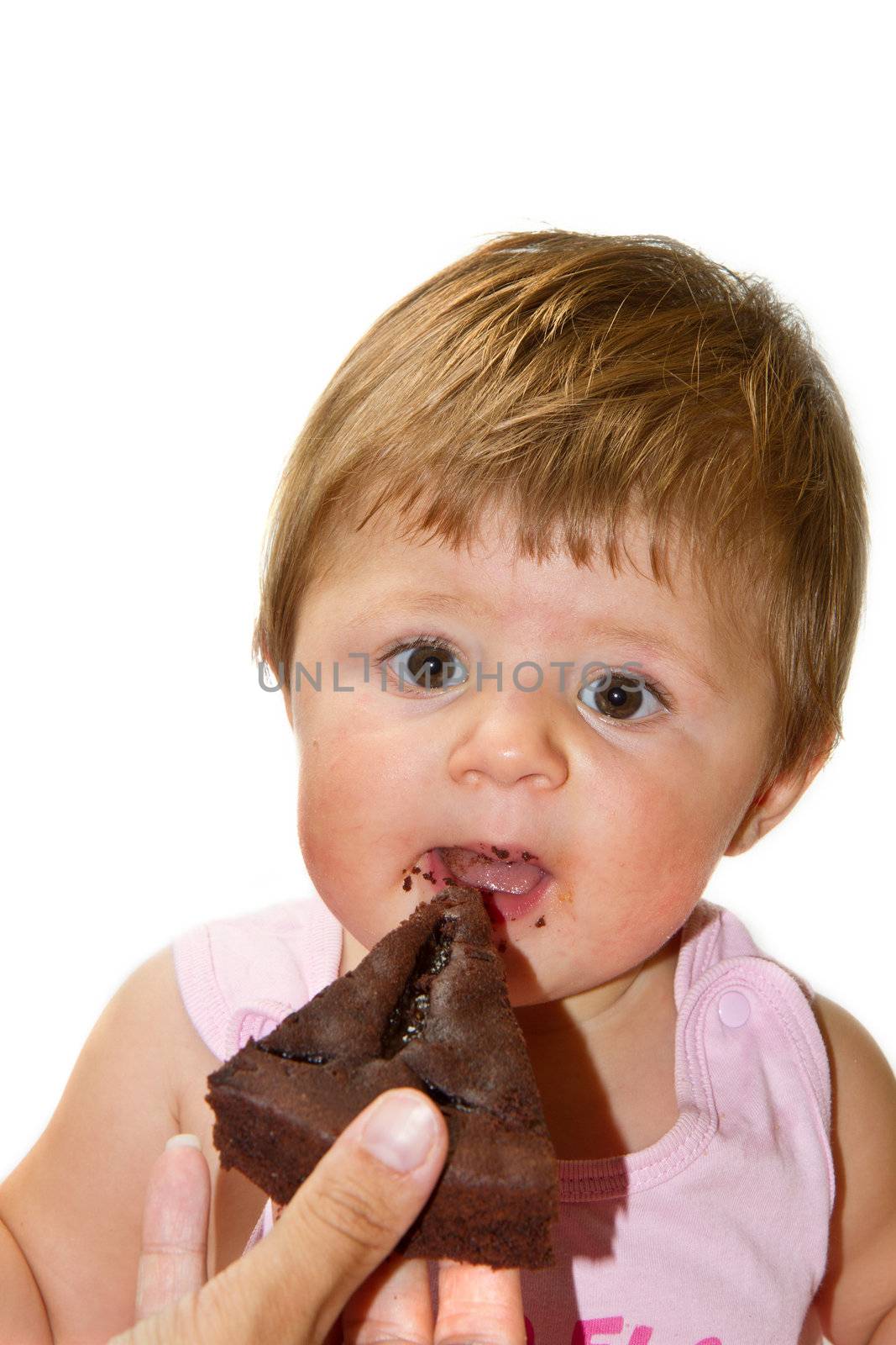 baby eating cakes