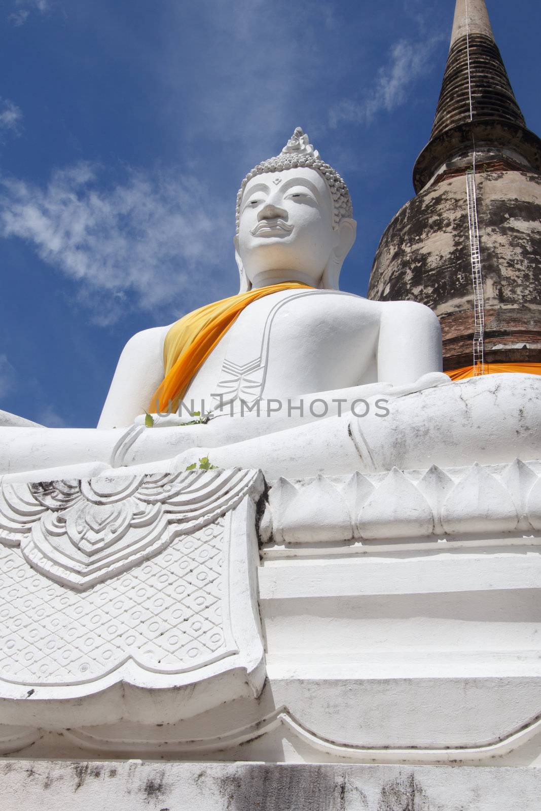 The Buddha status of wat yaichaimongkon at ayuttaya province, Thailand.