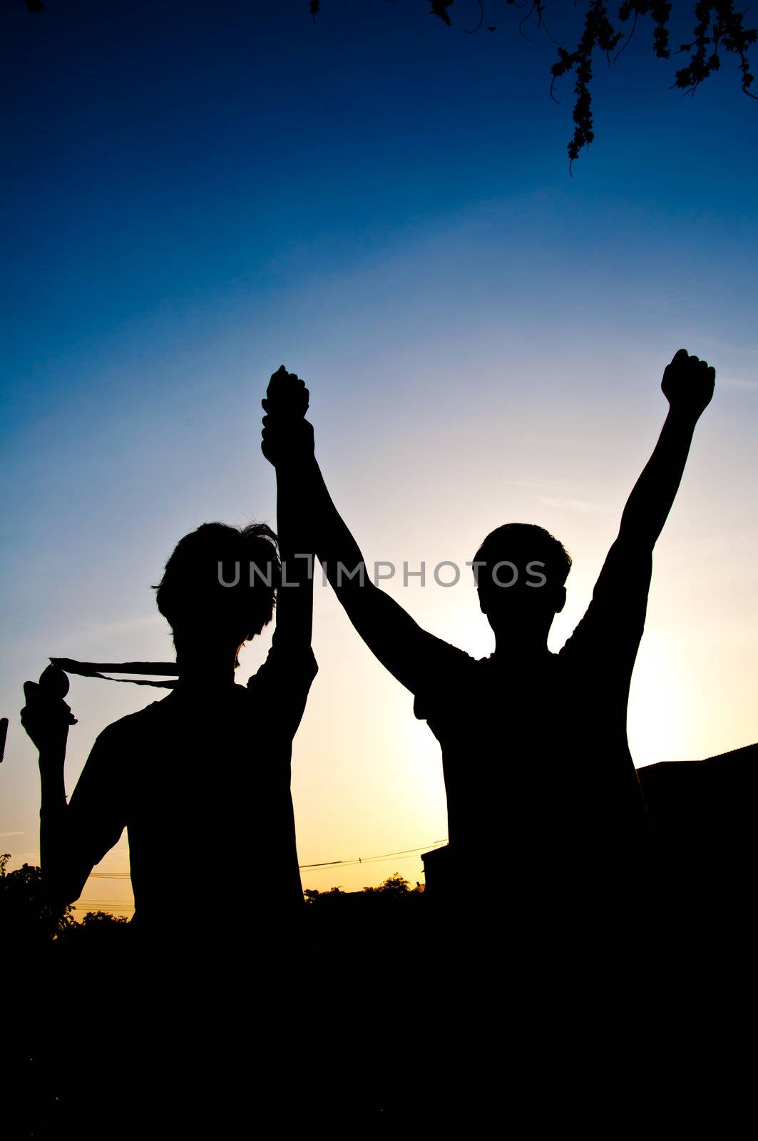 Victory with medal prize by buffaloboy