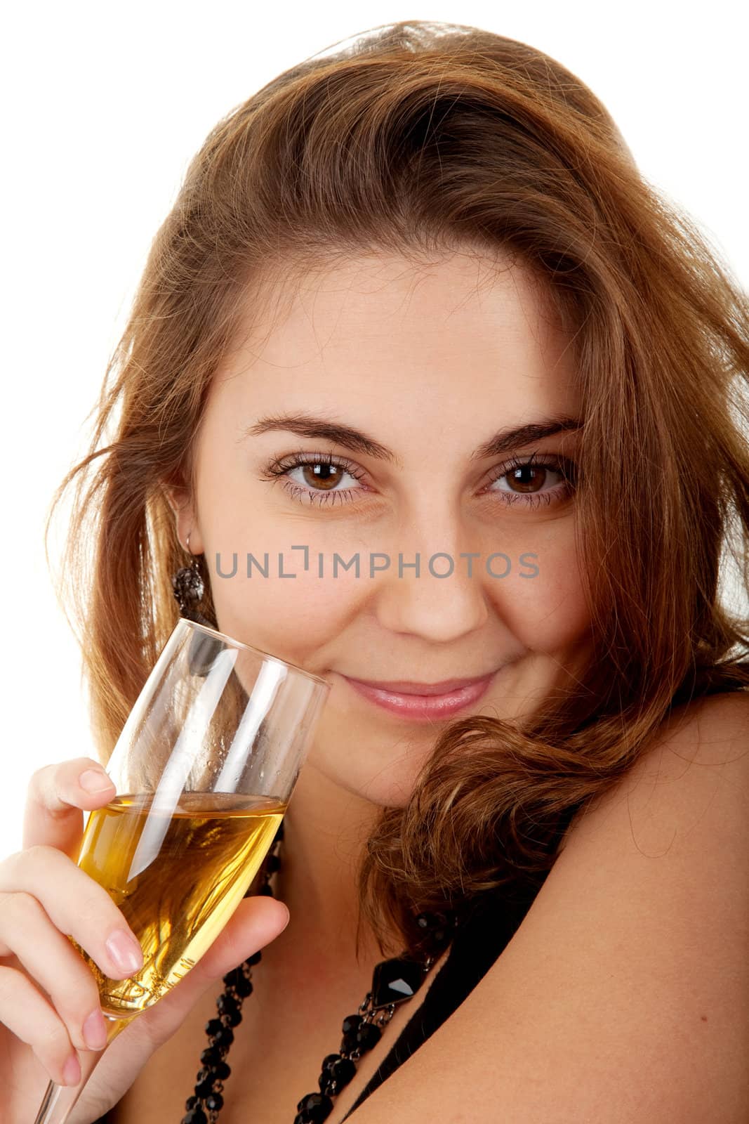 Woman with a glass of champagne by iryna_rasko